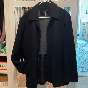 Men’s JCrew wool coat, black, size L